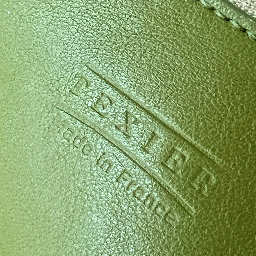 Texier France Leather Retro Avocado Green and Brown Envelope Style Backpack RARE - Picture 14 of 15